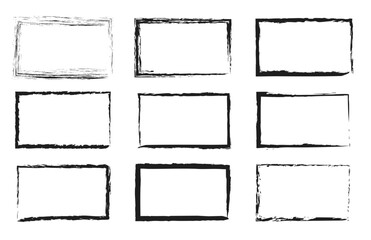 Hand drawn sketch frame vector. Simple doodle rectangle pencil frame border shape. Hand drawn doodle scribble border element for text quote template. Pencil brush stroke style. Vector illustration 4 3