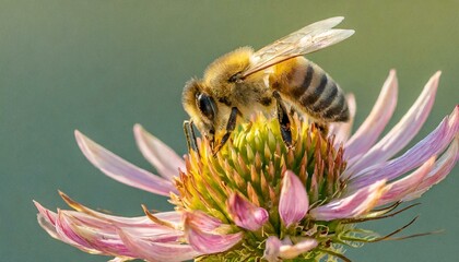 Wall Mural - Whispers of Spring: A Macro Exploration of Garden Flowers and Bees