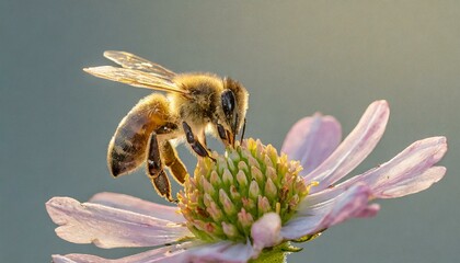 Wall Mural - Whispers of Spring: A Macro Exploration of Garden Flowers and Bees