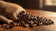 coffee beans on sack