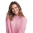 © drimerz - portrait of a woman smiling wearing pink sweater isolated on transparent background
