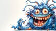   An illustration of a blue monster with large, expressive eyes, each adorned with googly eyes