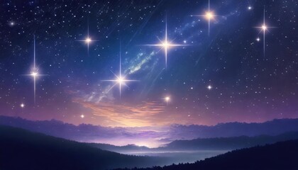 Wall Mural - Generated image of stars in the sky