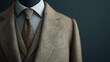 A clay style model of a business suit detailed with a tie and lapels