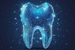 Future dental advertising concept with shield over a tooth. Shield over a tooth idea interpreted in technology geometrically.