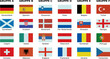 Flags of the teams participating in the championship with German text	