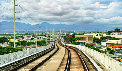 Sticker - Light rail metro transit system at Kalauao Pearlridge in Hawaii, United States