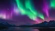  Spectacular auroras dancing across the cosmic canvas, painting the space with vibrant hues of green, blue, and purple.