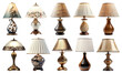 Set of stylish table lamps, cut out