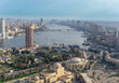 Aerial view of Cairo with Nile River, Egypt