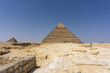 View on the Khafre pyramid in the Giza pyramid complex, Cairo, Egypt