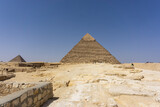 Fototapeta Sawanna - View on the Khafre pyramid in the Giza pyramid complex, Cairo, Egypt
