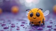Cartoon of a bee that is cute