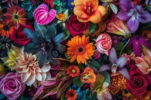 Kaleidoscope Of Floral Textures Background