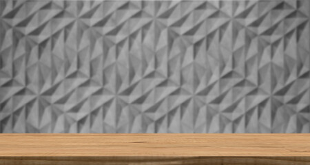 Wall Mural - empty wood table top with concrete background, blank countertop for product montage advertising