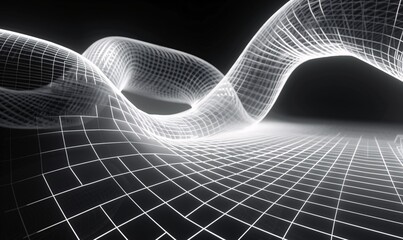 Wall Mural - Futuristic Waveform A Cyberpunk Odyssey Generative AI