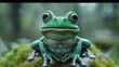 A cute cartoon of a frog.