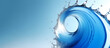 Nature perfection in motion: blue water ripples and splashes, pure and clean. Banner background