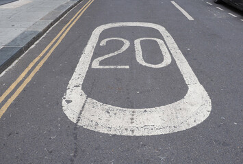 Wall Mural - 20 mph speed limit sign