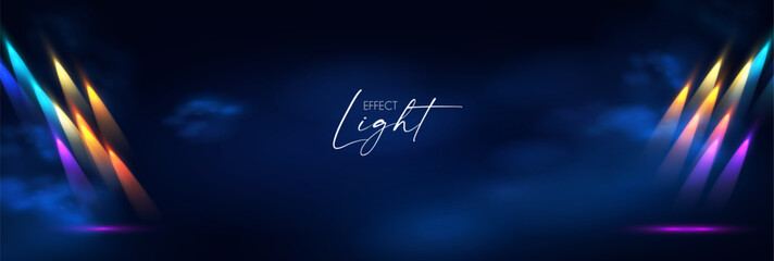 Wall Mural - show light. colorful spotlights with fay. transparent light effect.