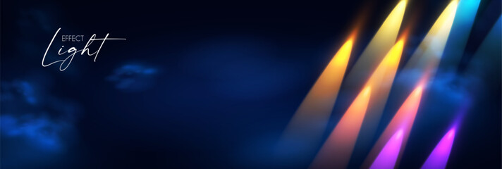 Wall Mural - show light. colorful spotlights with fay. transparent light effect.