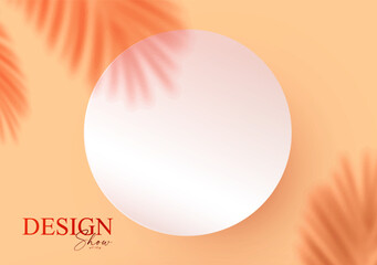 Wall Mural - 3d realistic premium product display design template. scene with circle paper banner, light and shad