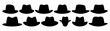 Hat cap silhouette set vector design big pack of illustration and icon