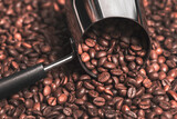 Fototapeta Dziecięca - Metallic Turk with coffee grains.