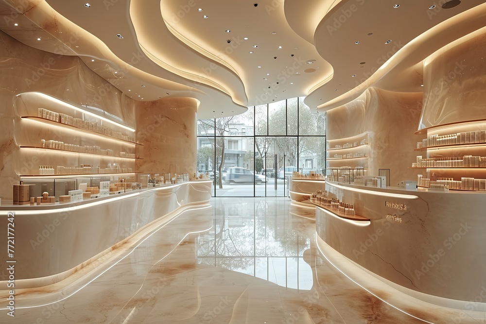 Luxury Beauty Store Interior The interior of a high-end beauty store ...