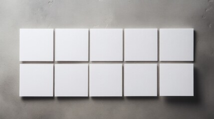 Canvas Print - A row of white tiles with a black border