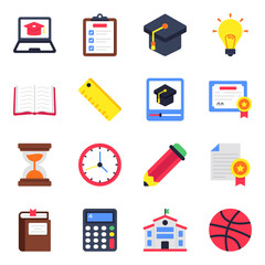 Canvas Print - Set of Education Flat Icons 

