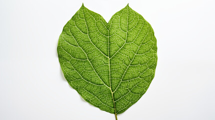 Poster - High-Resolution Green Leaf on White Background