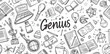 © Dream - hand drawn doodle of school equipment