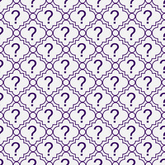 Wall Mural - Purple and White Question Mark Symbol Pattern Repeat Background