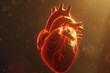 Human heart with blood vessels. 3d medical background.