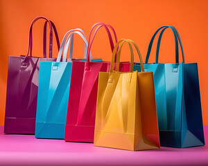 Online shopping, sale background. Shopping bags, delivery.