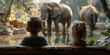 Friends enjoy watching elephants and other wildlife at the zoo, immersing in nature.