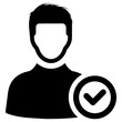 verify account icon, simple vector design
