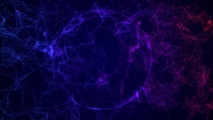 Wall Mural - futuristic colors sphere of particles and lines. network connection big data. abstract technology ba
