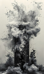 Wall Mural - Smoke explosion background, abstract texture, magic of motion and clauds