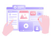 © yelosmiley - Web development. programming languages. css, html, it, ui. programmer cartoon character developing website, coding. flat vector illustration banner for website