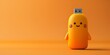 Cute Smiling USB Drive Character Safekeeping Secrets and Kilobytes on Vibrant Orange Background with Copy Space