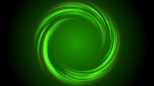 Green Glowing Circles. Green Twirl Dynamic Circle. Digital Swirl Pattern	
