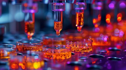 Leinwandbilder - Group of Test Tubes Filled With Liquid