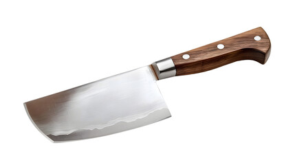 A transparent cleaver knife png file with wooden handle