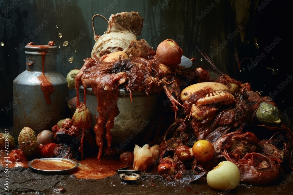 Foul-smelling Rotten food box. Recycle farm. Generate Ai Stock Photo ...