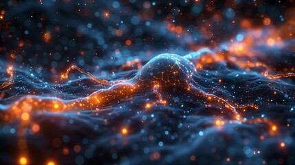 Aufkleber - Neural Network Visualization Representing Synaptic Activity