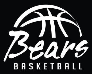 Wall Mural - bears basketball team graphic white version is a sports design template that includes graphic bears 