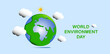 world environment day Green world of environmentally friendly cities and the concept of protecting the earth's environment. Vector illustration