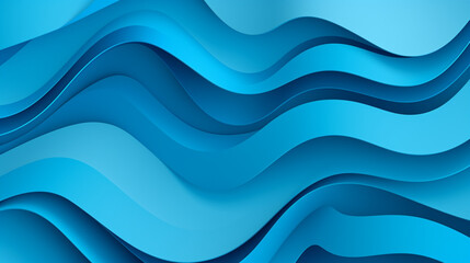 Wall Mural - Geometric paper shapes on abstract blue background